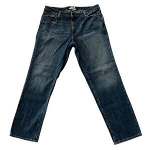 LL Bean favorite fit denim blue and mid rise straight everyday comfort sz 12R